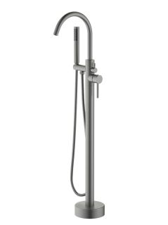 Смеситель напольный для ванны Aquatek Европа AQ1345BGM шлифованный чёрный хром